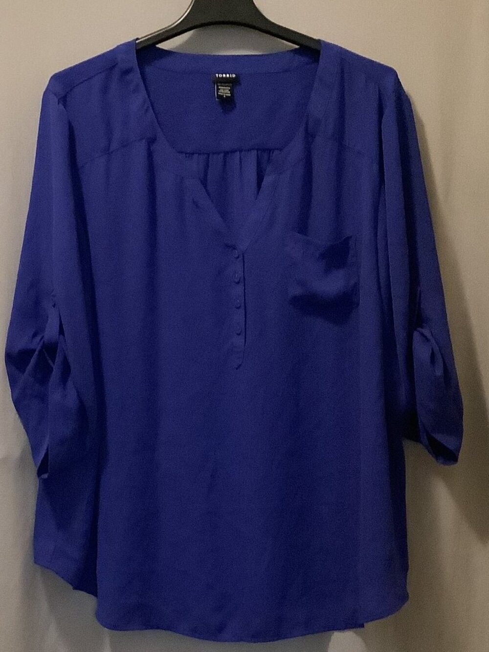 Torrid Harper Purple Georgette Blouse Size 4 4X Plus EUC